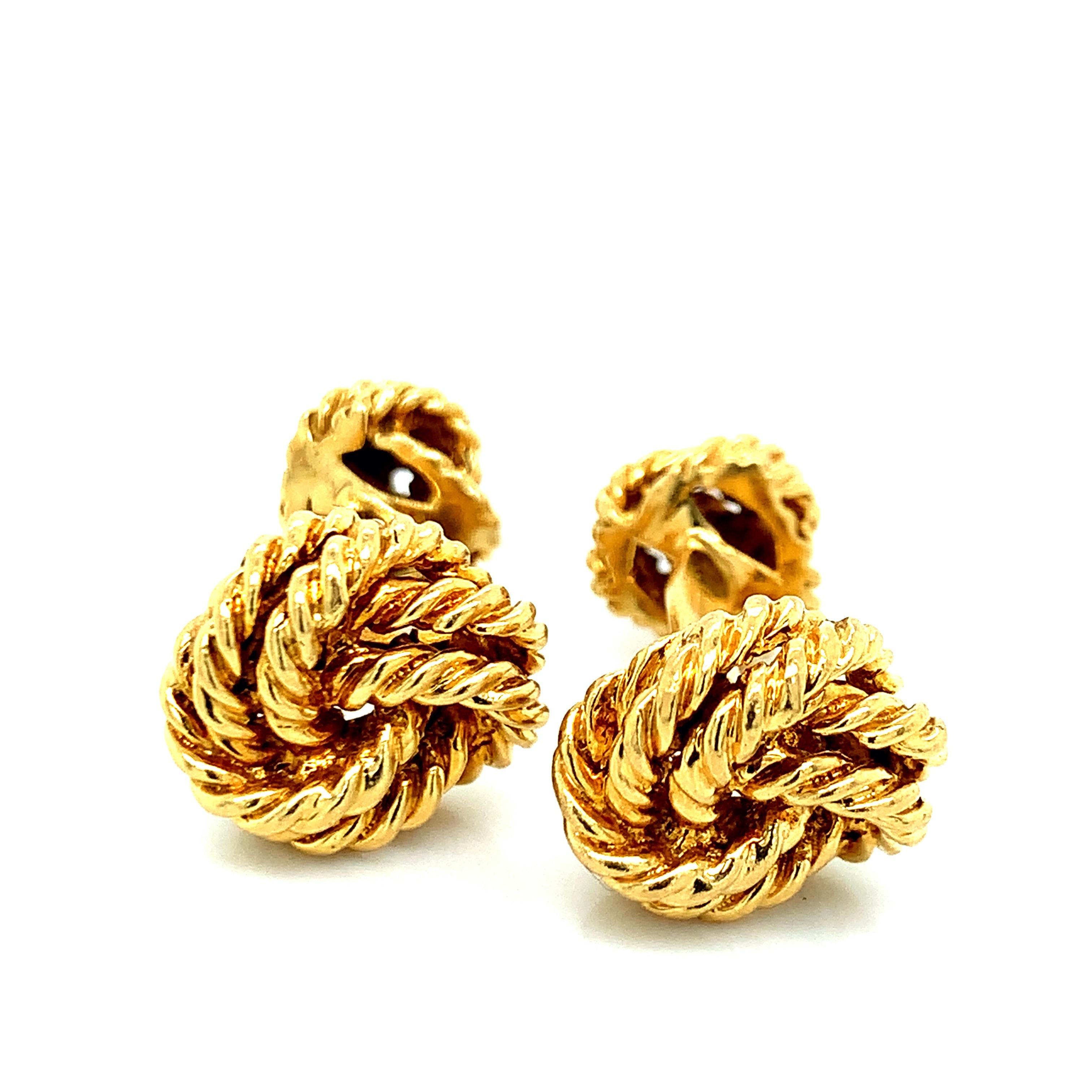 Tiffany & Co. Yellow Gold Rope Cufflinks For Sale 2