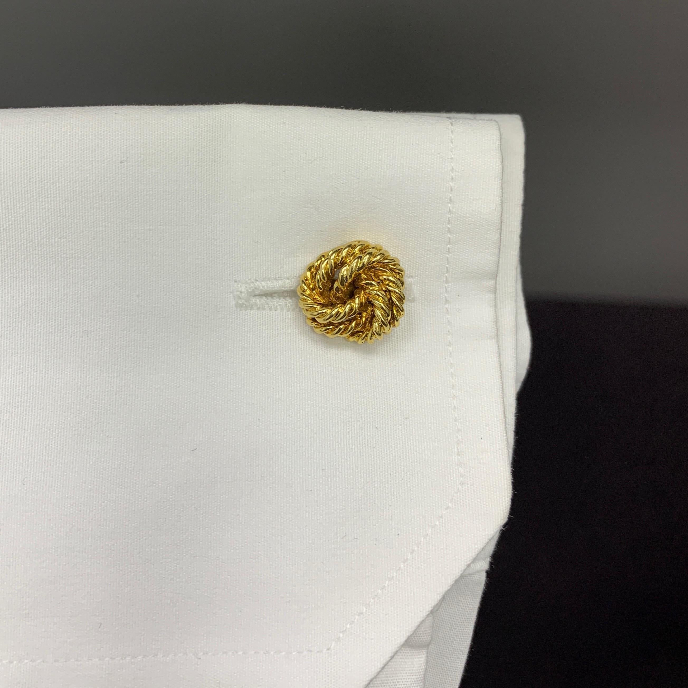 Tiffany & Co. Yellow Gold Rope Cufflinks For Sale 4