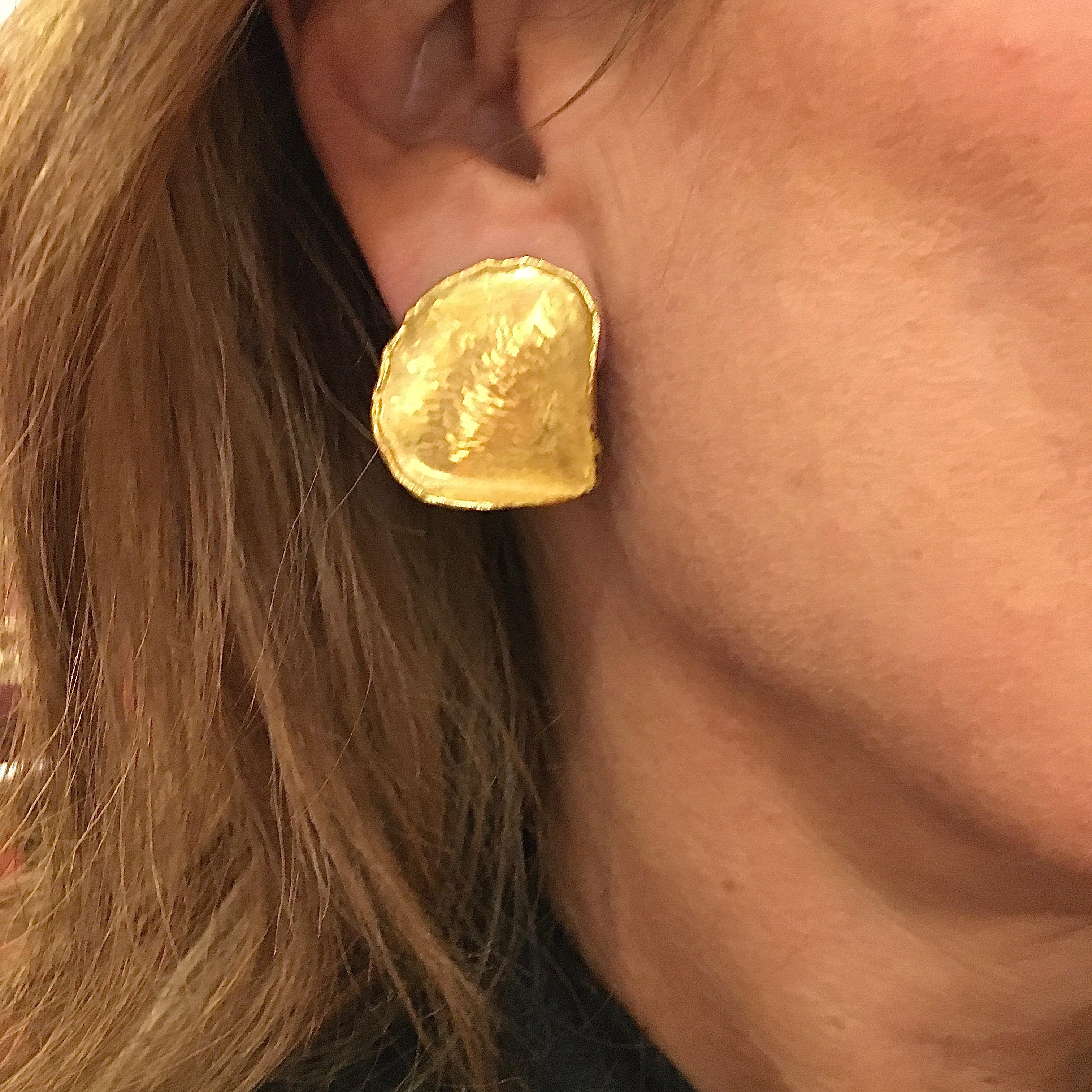 Women's or Men's Tiffany & Co. Yellow Gold Rose Petal Earrings