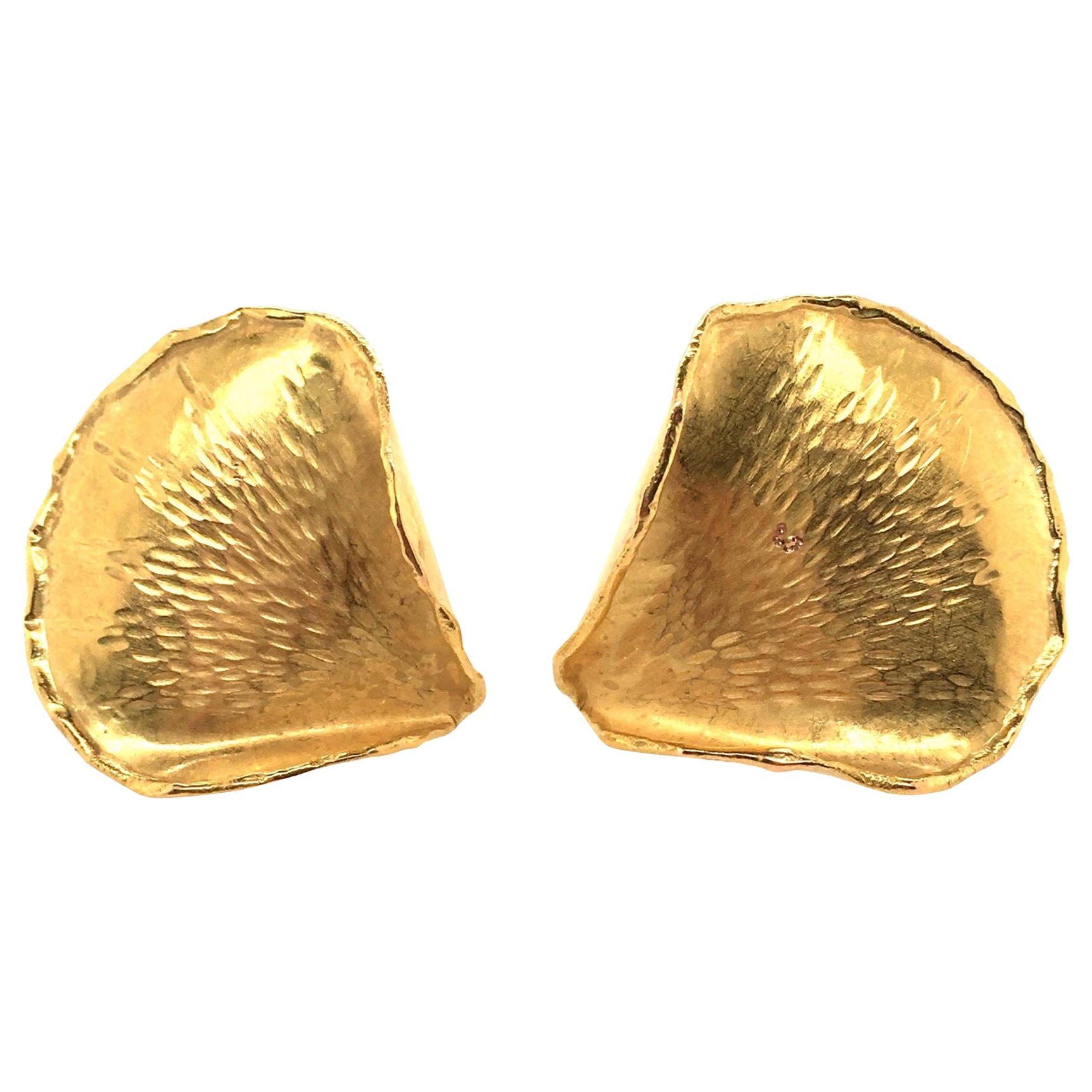Tiffany & Co. Yellow Gold Rose Petal Earrings