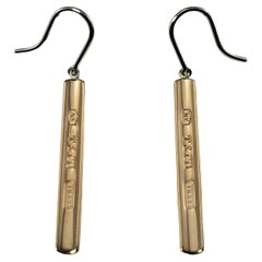 Tiffany & Co. Yellow Gold Rubedo Metal Bar Earrings #15317