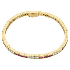 Tiffany & Co. Yellow Gold Ruby & Diamond Tennis Bracelet 4.51cts