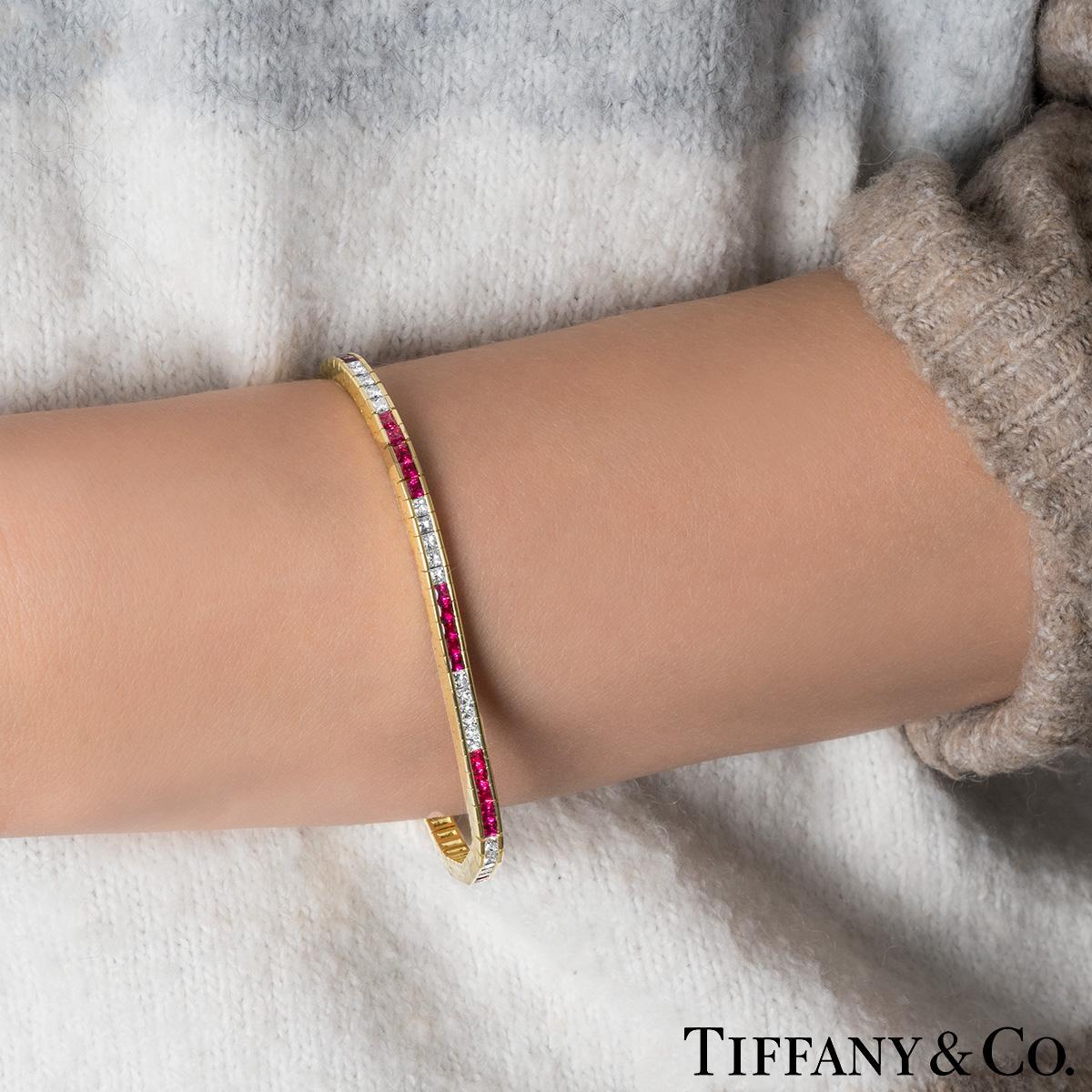 Tiffany & Co. Yellow Gold Ruby & Diamond Tennis Bracelet 4.51cts 1