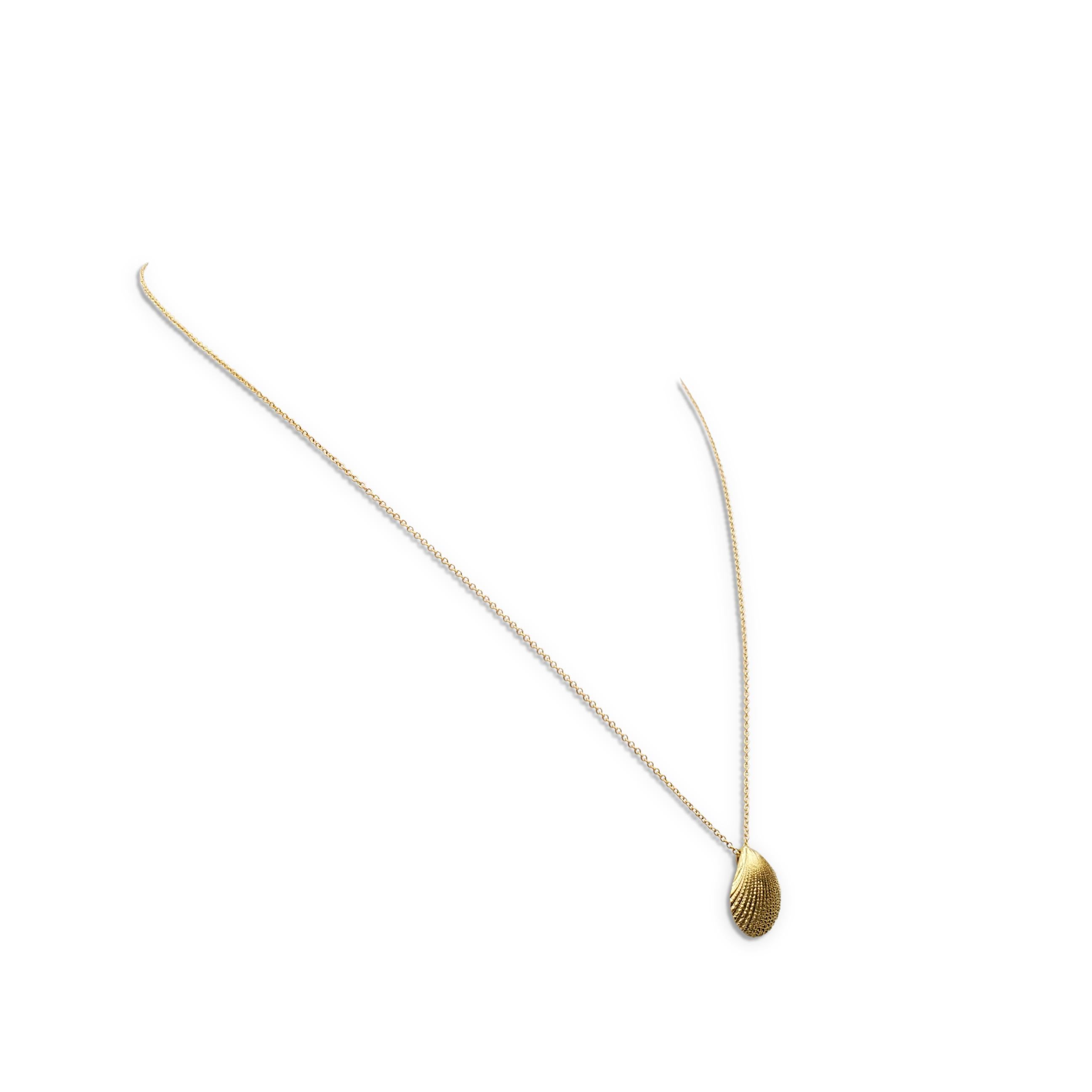 Tiffany & Co. Gelbgold Muschel-Anhänger Halskette Damen