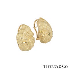 Tiffany & Co. Yellow Gold Shell Earrings