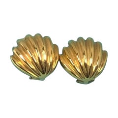 Tiffany & Co. Yellow Gold Shell Form Earrings