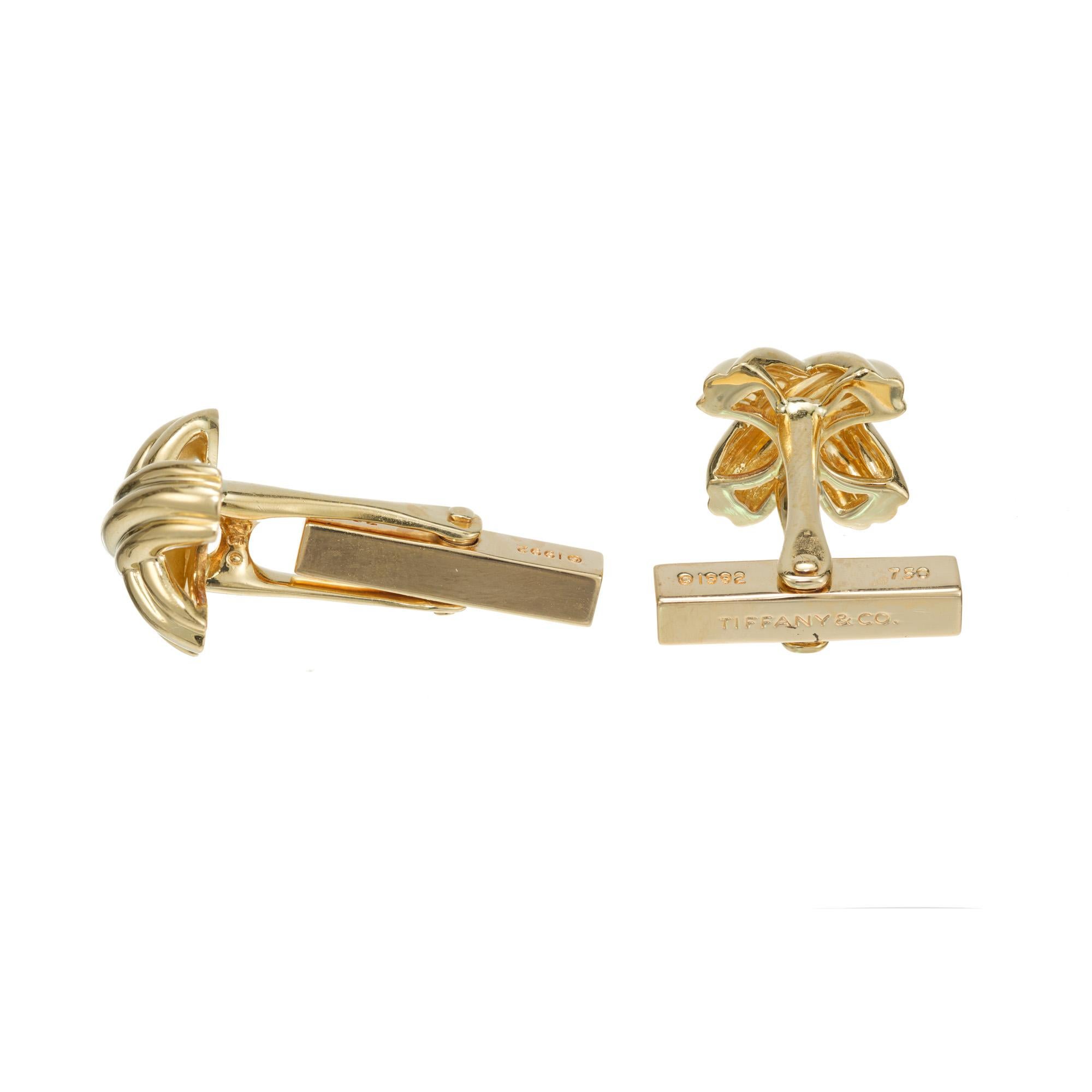 Women's Tiffany & Co Yellow Gold Signature X Cufflinks For Sale