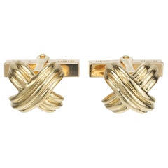 Vintage Tiffany & Co Yellow Gold Signature X Cufflinks