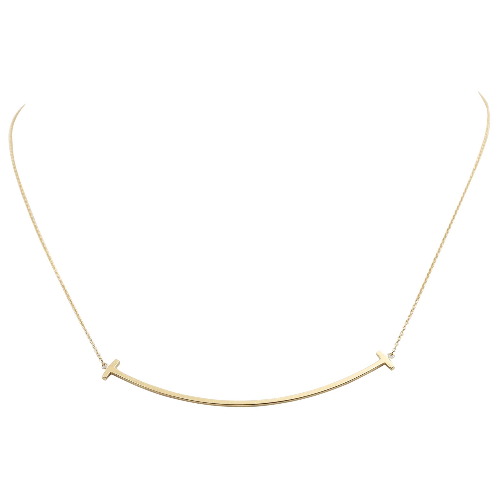 Tiffany & Co. Yellow Gold Smile Pendant Necklace