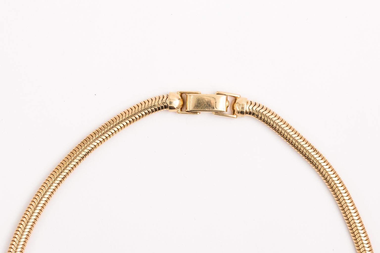 Tiffany & Co. Yellow Gold Snake Chain Necklace In Excellent Condition In St.amford, CT