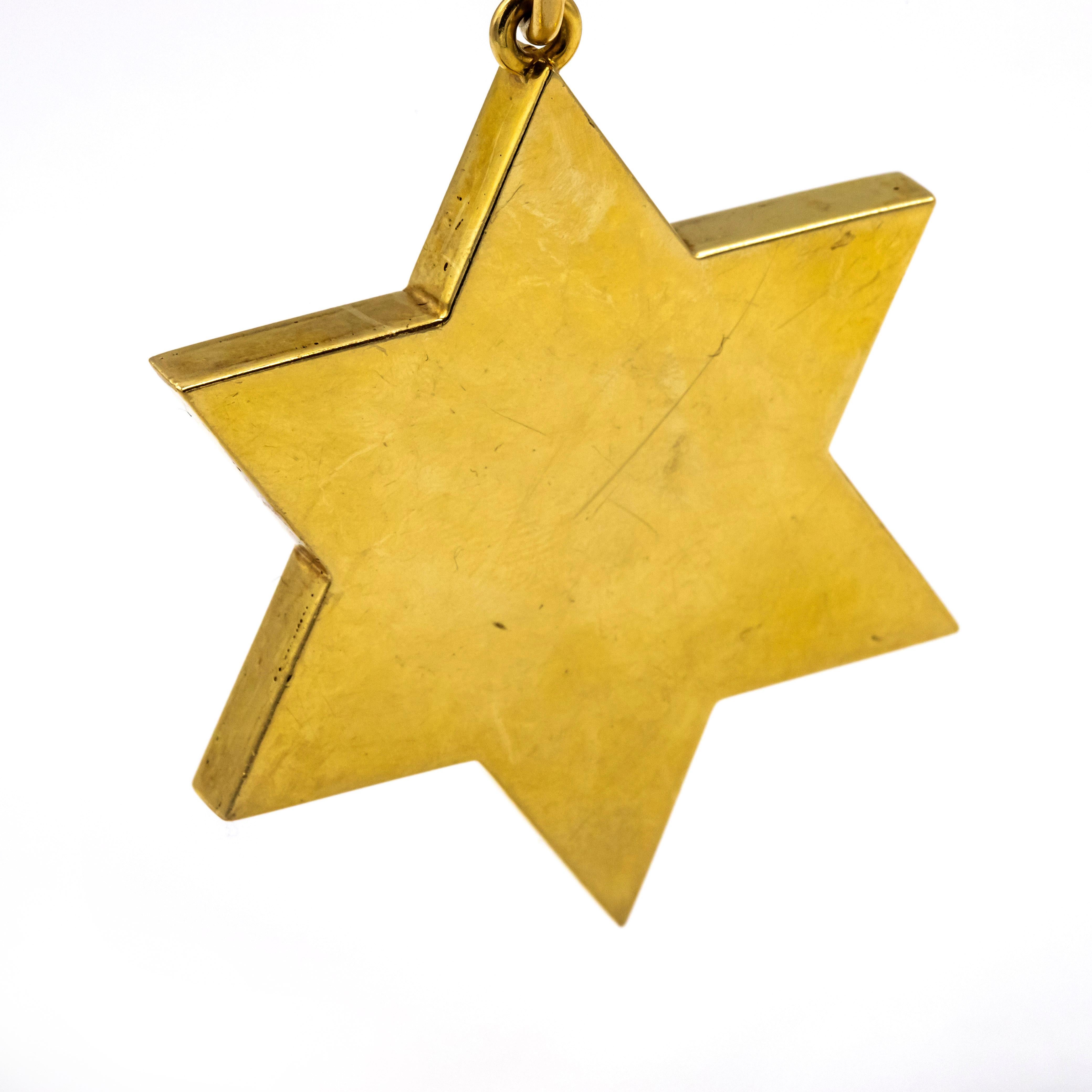 Modern Tiffany & Co. Yellow Gold Star of David Vintage Charm Pendant