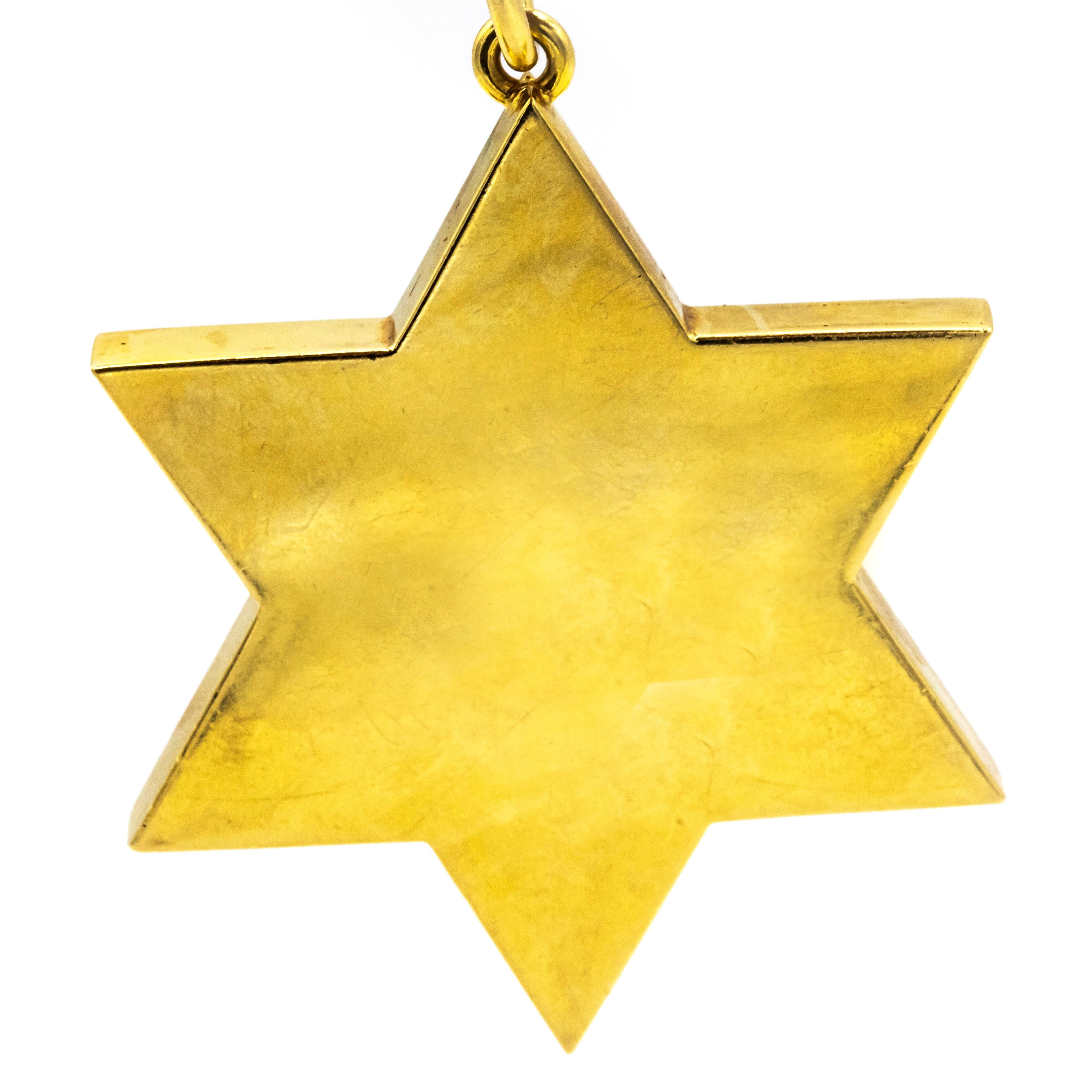 Tiffany & Co. Yellow Gold Star of David Vintage Charm Pendant In Good Condition In New York, NY