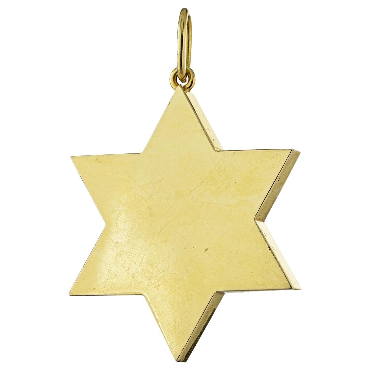 Tiffany & Co. Yellow Gold Star of David Vintage Charm Pendant