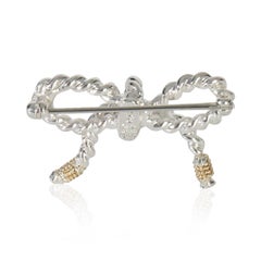 Tiffany & Co. Yellow Gold & Sterling Silver Bow Brooch