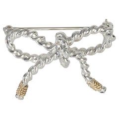 Tiffany & Co. Yellow Gold & Sterling Silver Bow Brooch