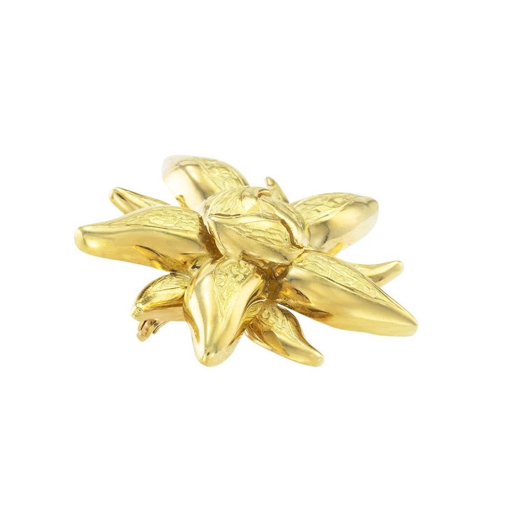 Contemporary Tiffany & Co Yellow Gold Sunburst Brooch