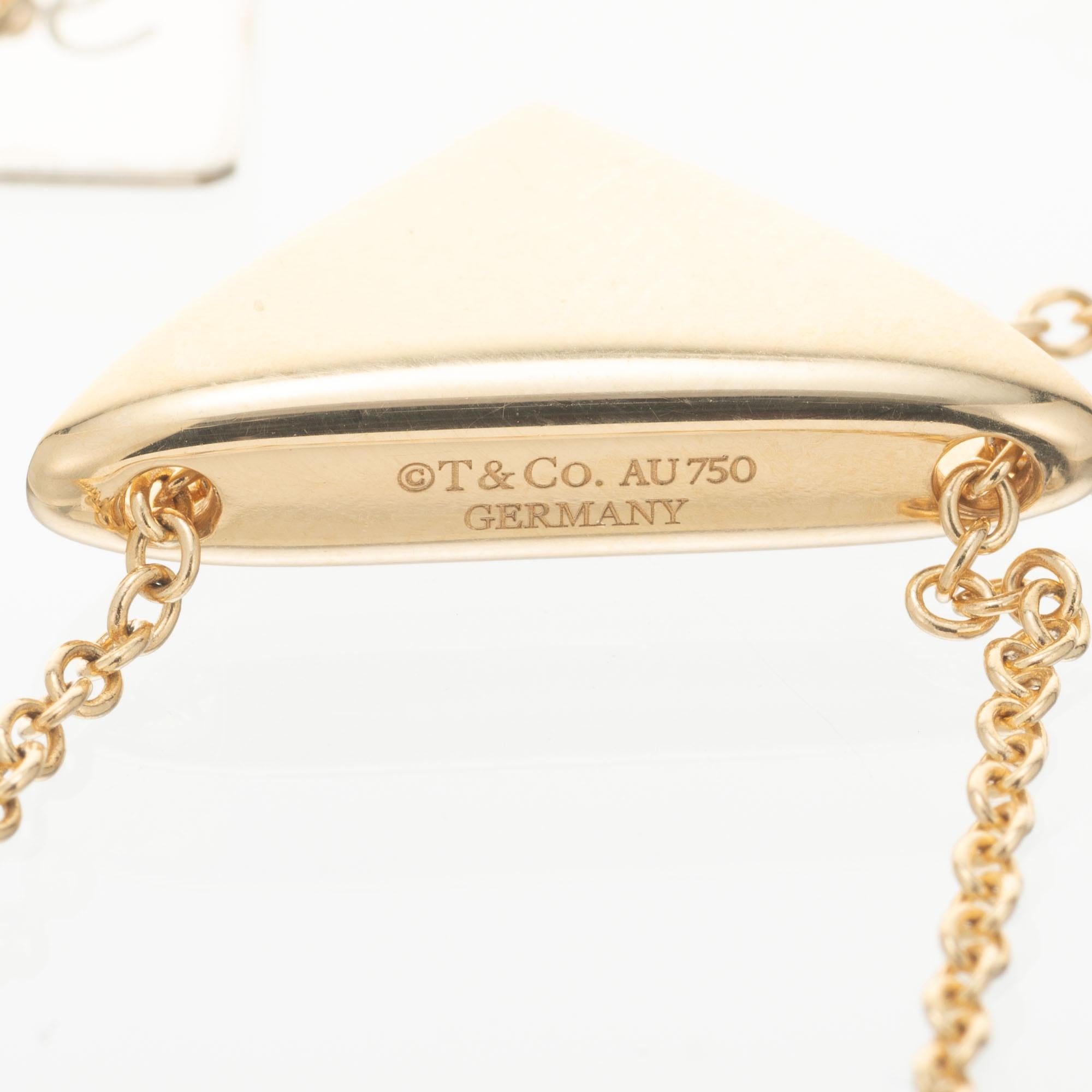 Tiffany & Co. Yellow Gold Sweet Nothing Envelope Pendant Necklace In Excellent Condition In Stamford, CT