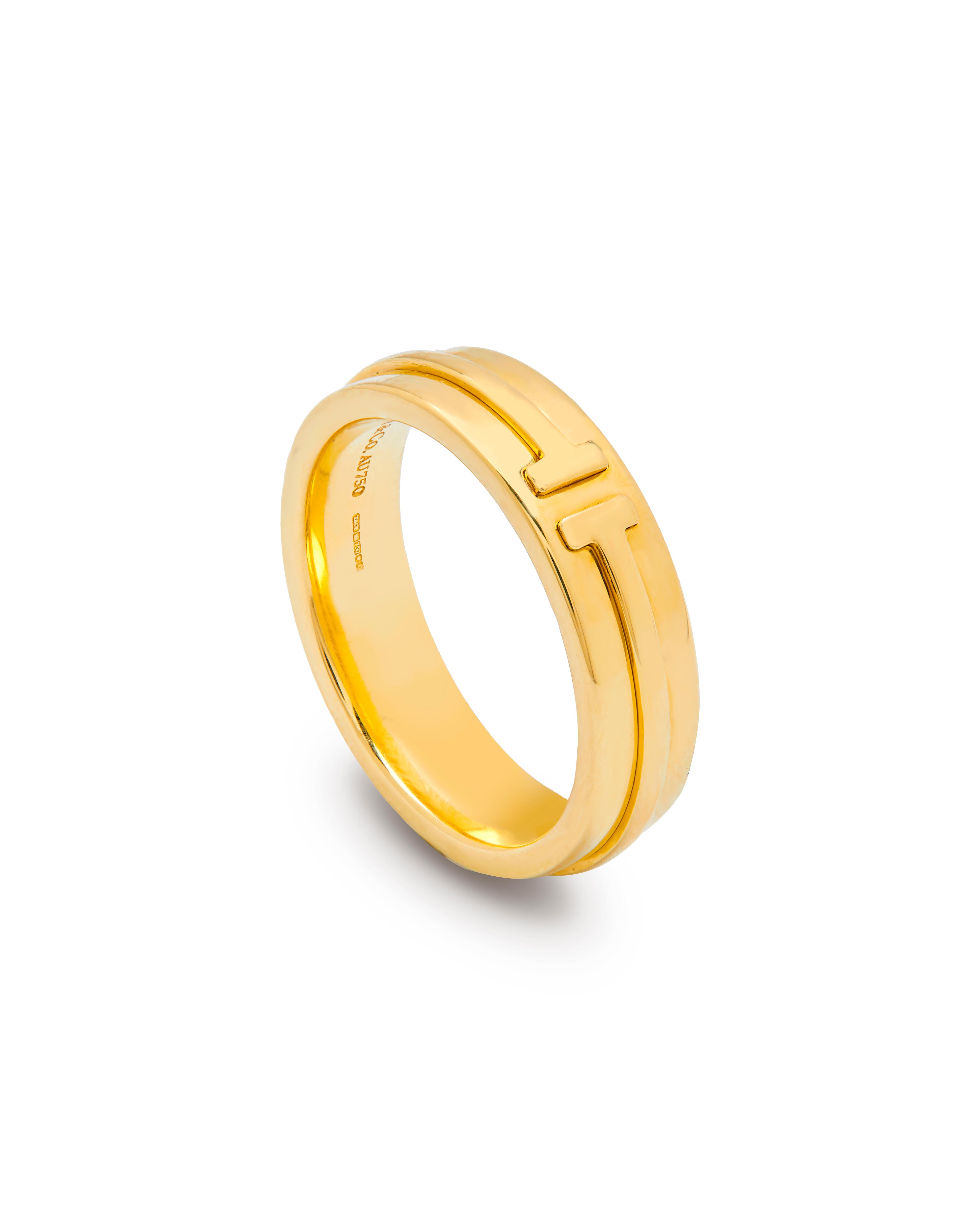 Tiffany T is an expression of love’s endless potential.

This iconic ring set in 18ct yellow gold has become a must have piece, Inspired by the famous T bracelet of the 1970s. This can be worn on its own, or why not try a stack with one of our