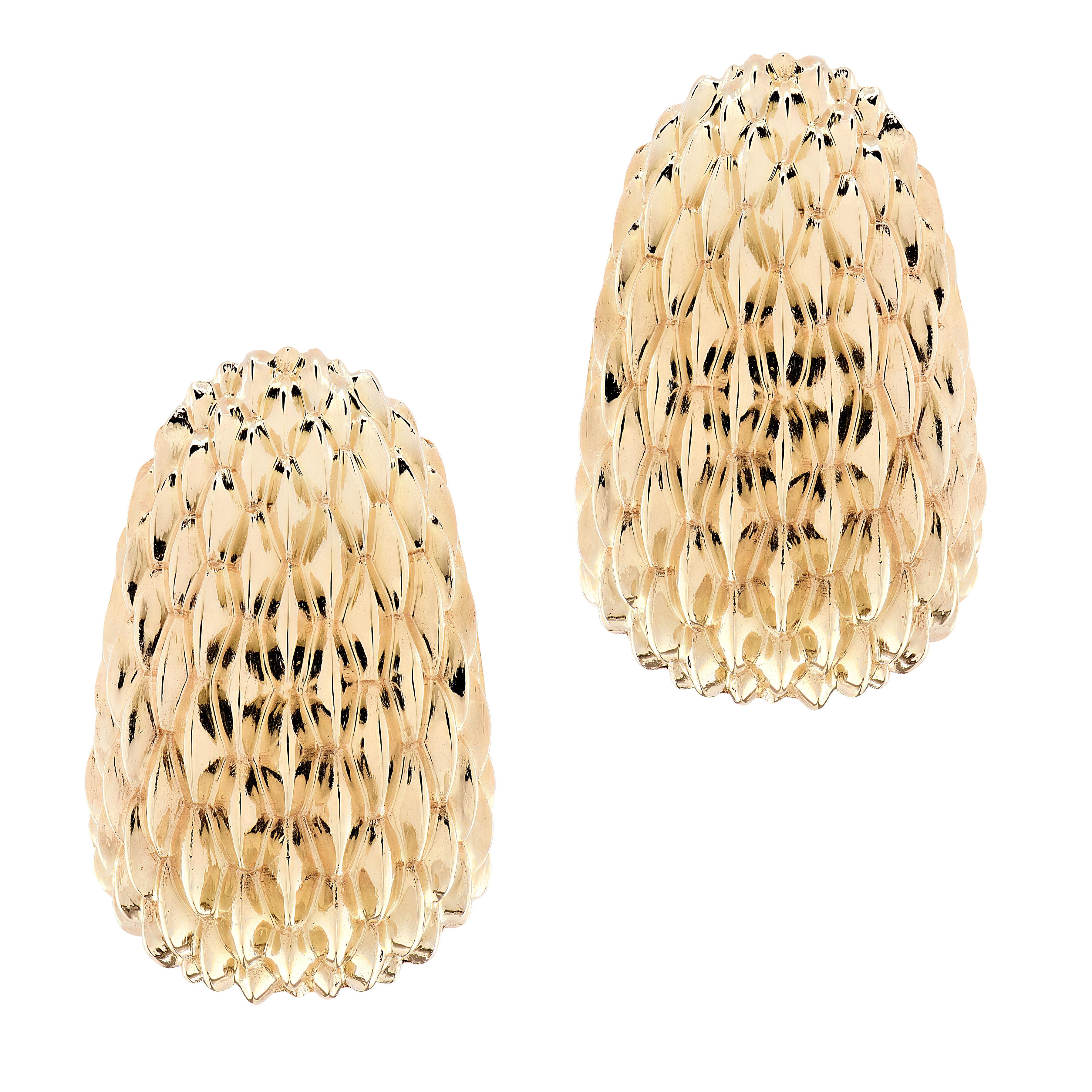 Tiffany & Co. Pendientes Cúpula Texturizados Oro Amarillo en venta 3