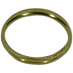 Tiffany & Co. Yellow Gold Thin Plain Wedding Band Ring, Estate