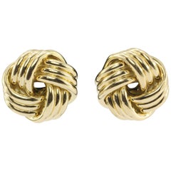 Tiffany & Co. Yellow Gold Three Dimensional Love Knot Earrings