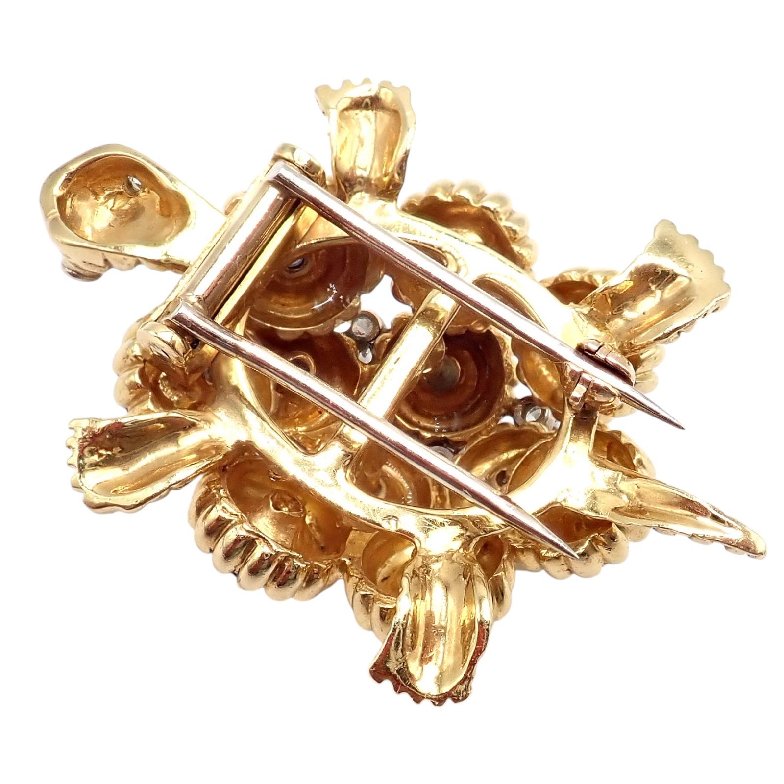 Femenino o masculino Tiffany & Co. Broche Tortuga Zafiro Diamante Oro Amarillo en venta