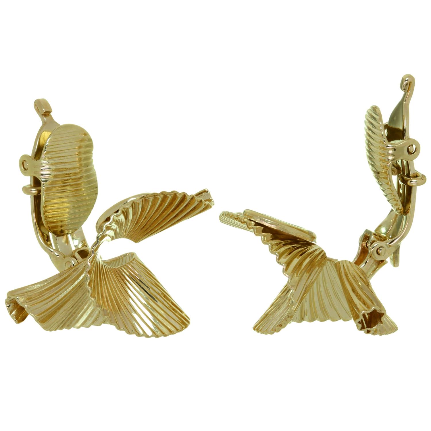 Women's Tiffany & Co. Yellow Gold Twisted Ribbon Clip-On Earrings