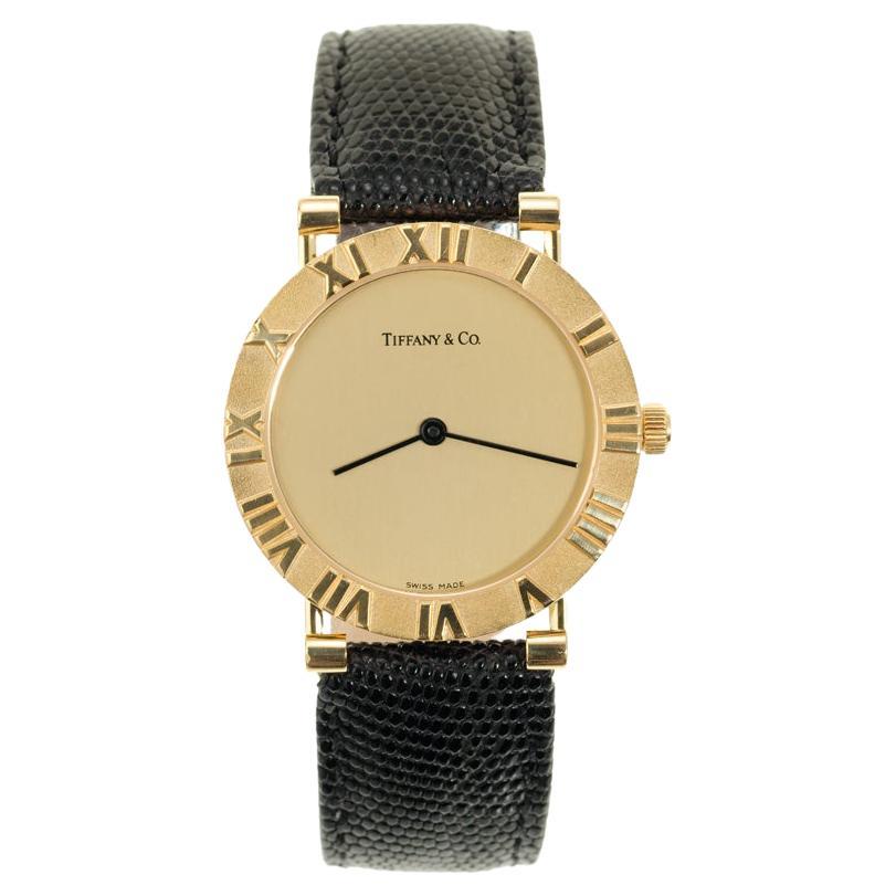 TIFFANY and CO. Gold Atlas Watch at 1stDibs | tiffany atlas square watch
