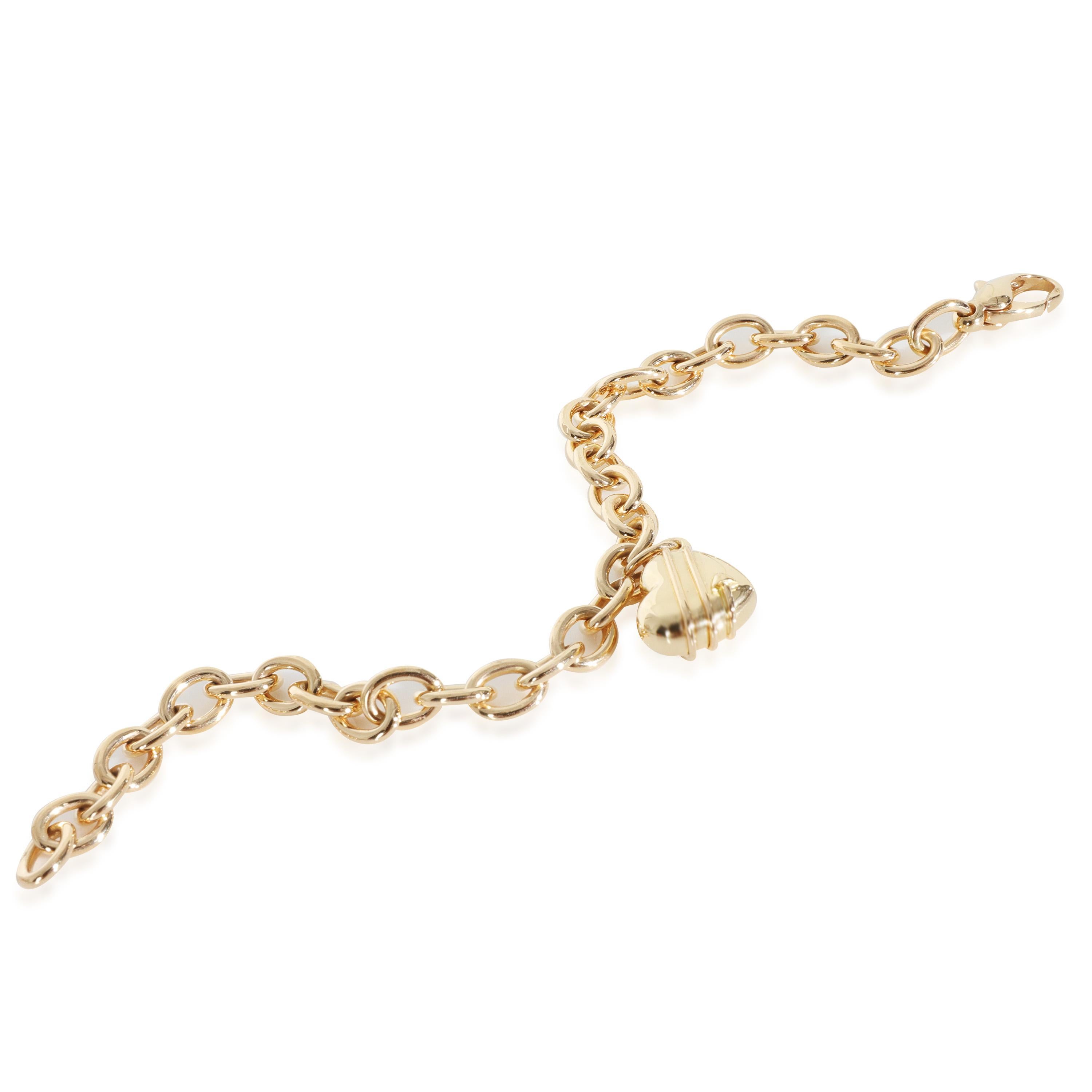 Tiffany & Co. Gelbgold  Vintage Cupid's Arrow Heart Charm Armband im Zustand „Hervorragend“ im Angebot in New York, NY