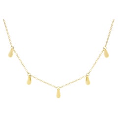 Tiffany & Co. Yellow Gold Vintage Elsa Peretti Five Teardrop Necklace