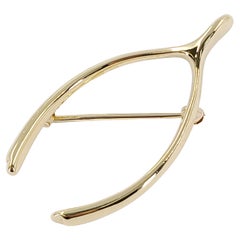 Tiffany & Co. Yellow Gold Wishbone Pin