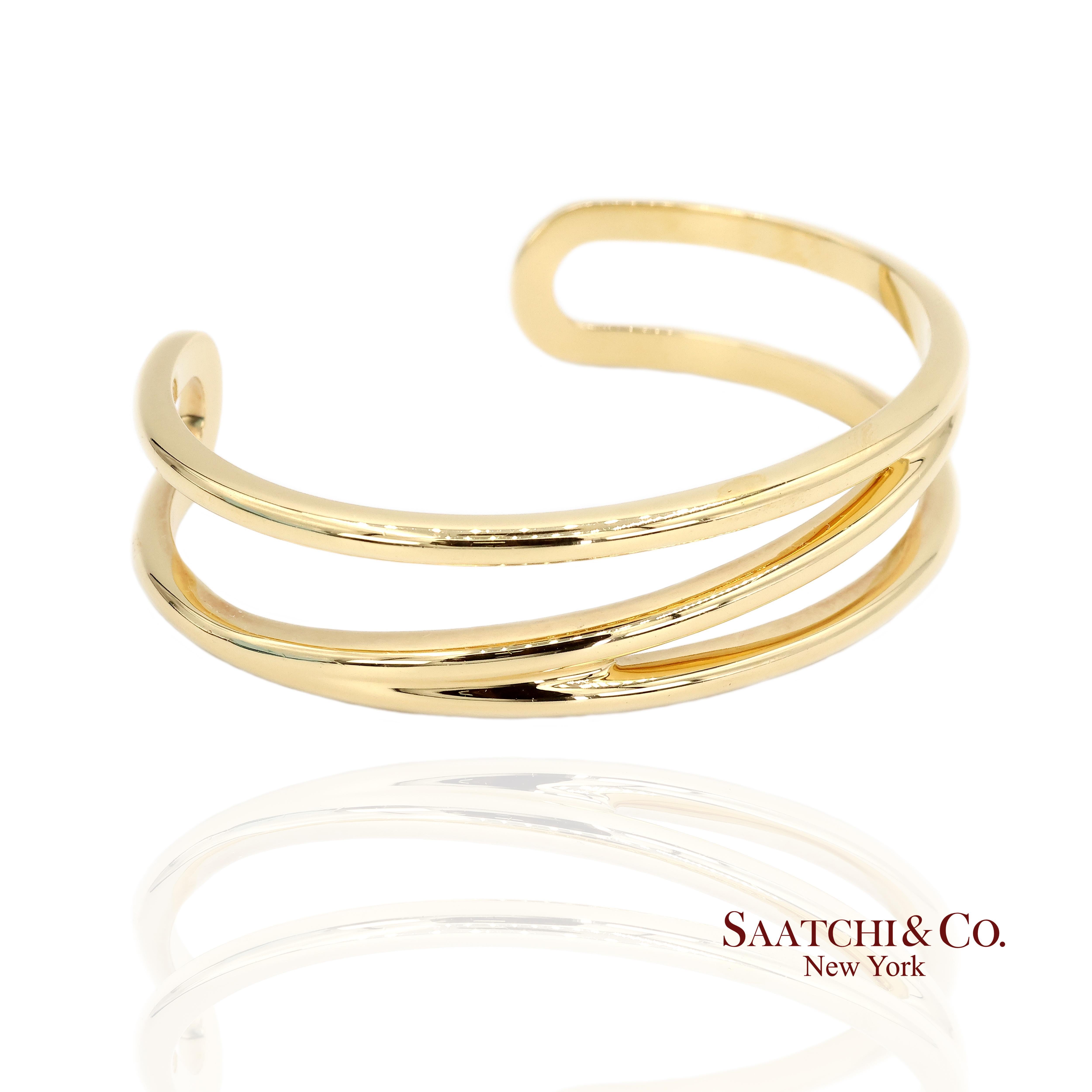Tiffany & Co. Pulsera Puño Zigzag Oro Amarillo 18k Contemporáneo en venta