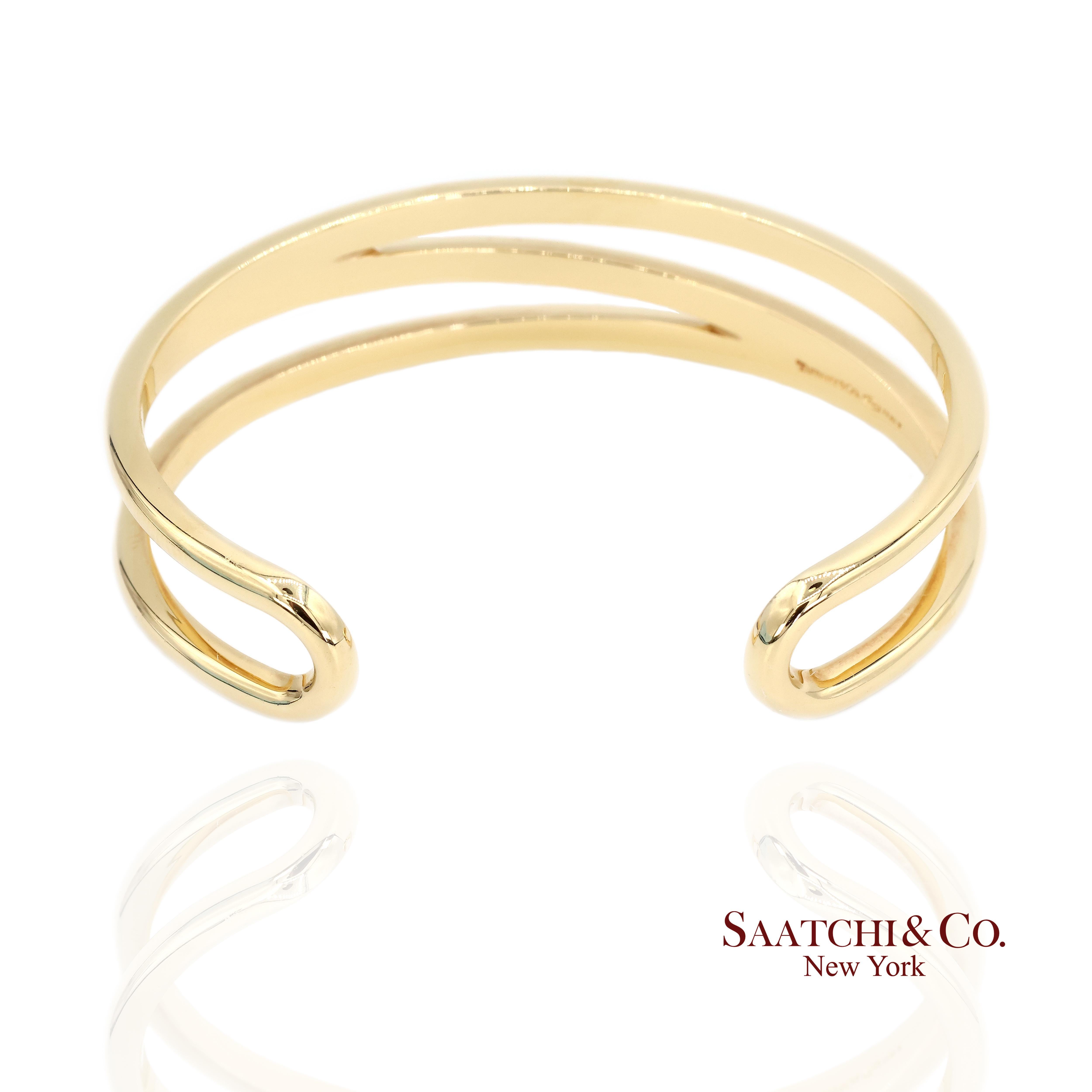 De las mujeres Tiffany & Co. Pulsera Puño Zigzag Oro Amarillo 18k en venta