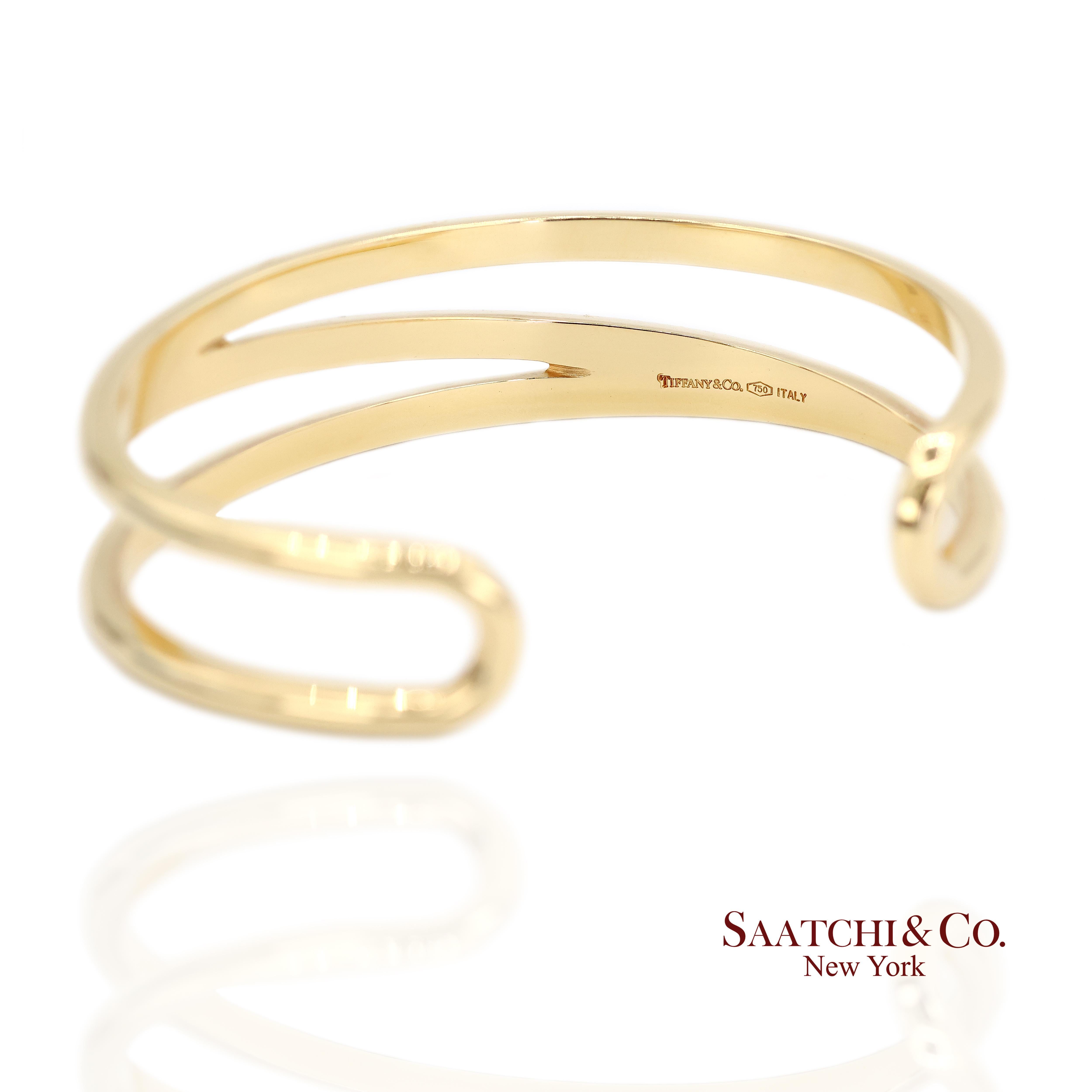 Tiffany & Co. Pulsera Puño Zigzag Oro Amarillo 18k en venta 2