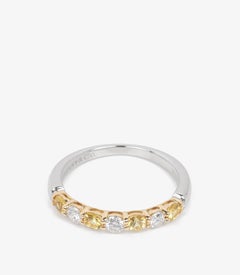 Tiffany & Co. Yellow Sapphire And Diamond Platinum Half Eternity Ring