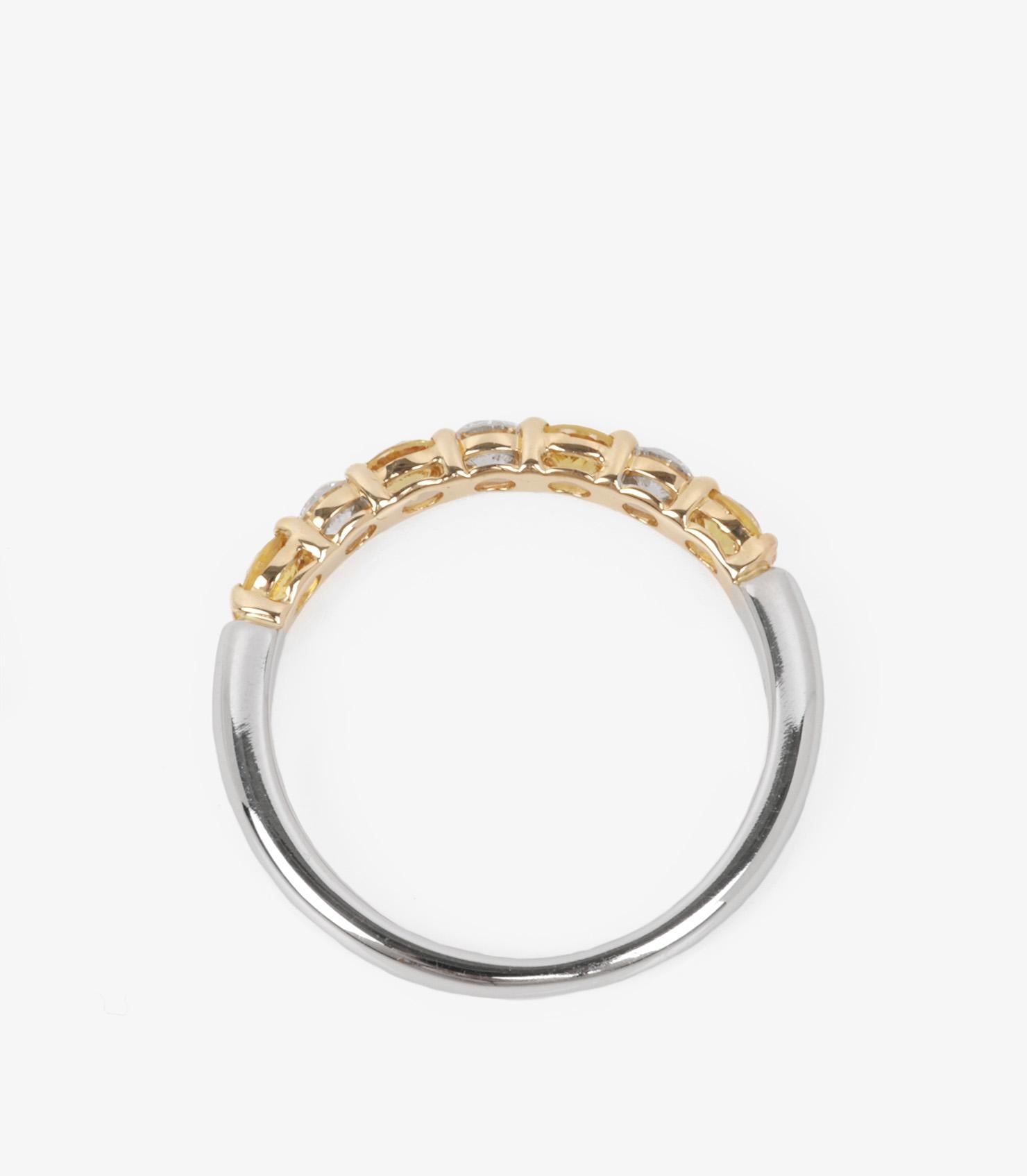 Tiffany & Co. Yellow Sapphire And Diamond Platinum Half Eternity Ring 1