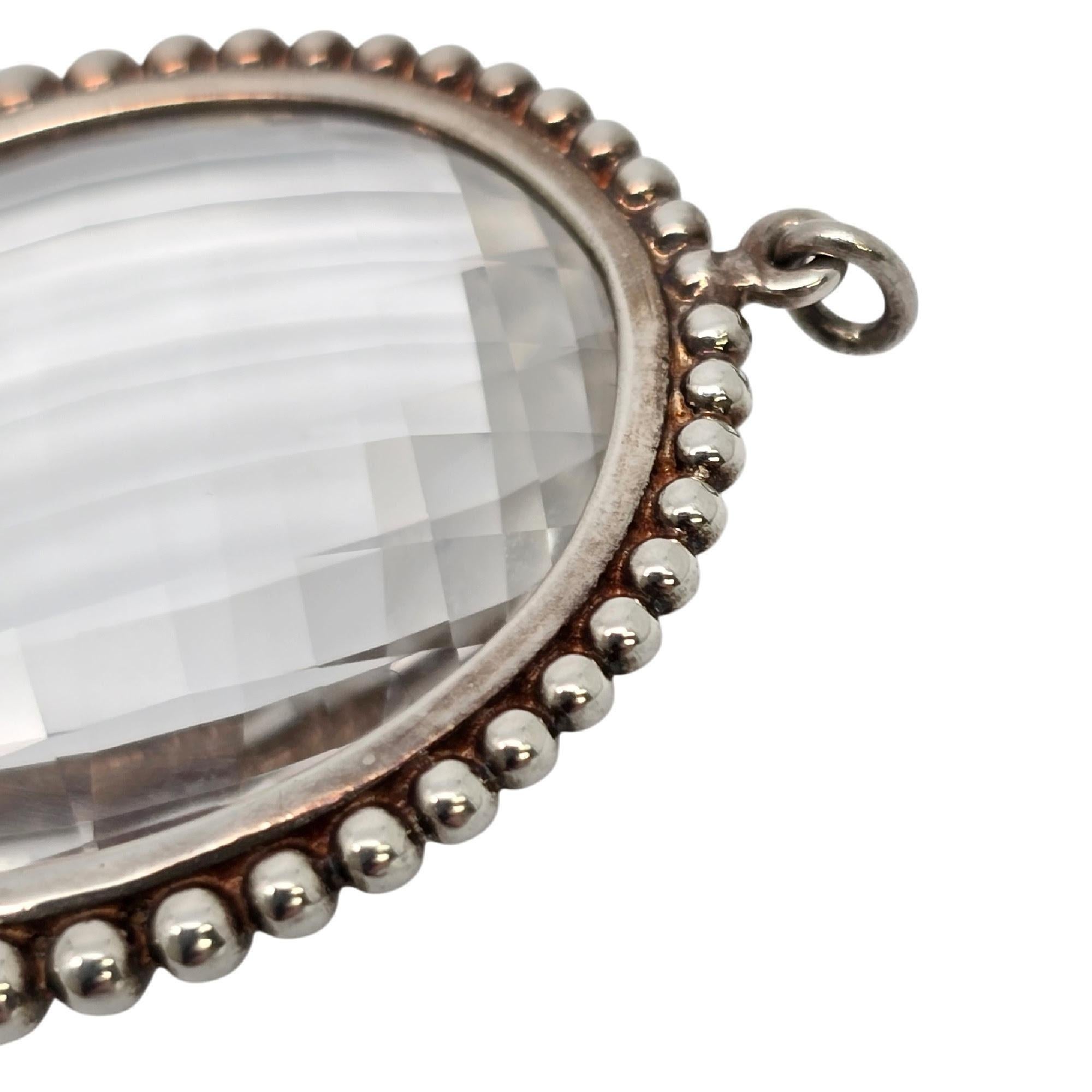 Women's Tiffany & Co Ziegfeld Collection Oval Rock Crystal Sterling Silver Pendant 20821
