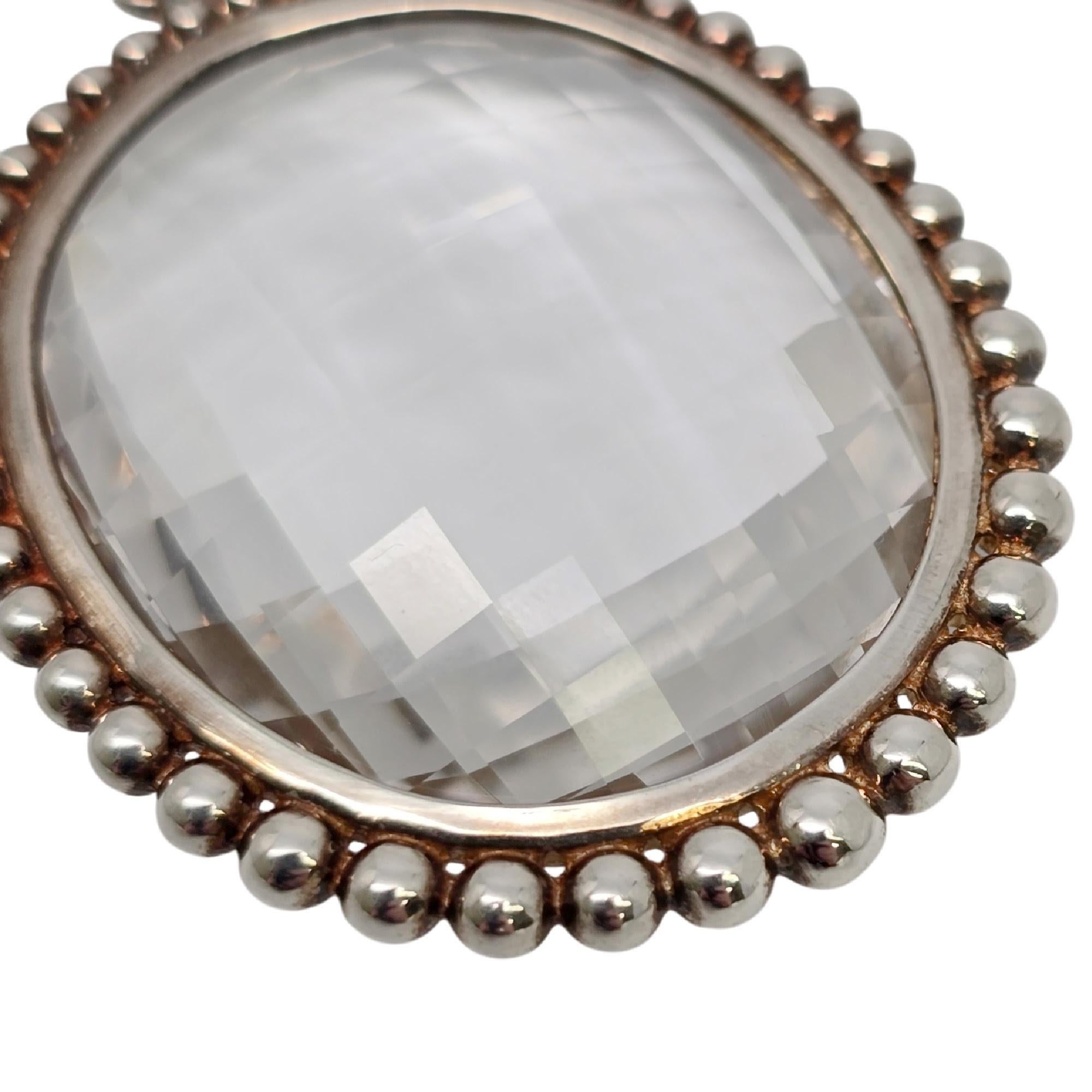 Tiffany & Co Ziegfeld Collection Oval Rock Crystal Sterling Silver Pendant 20821 1