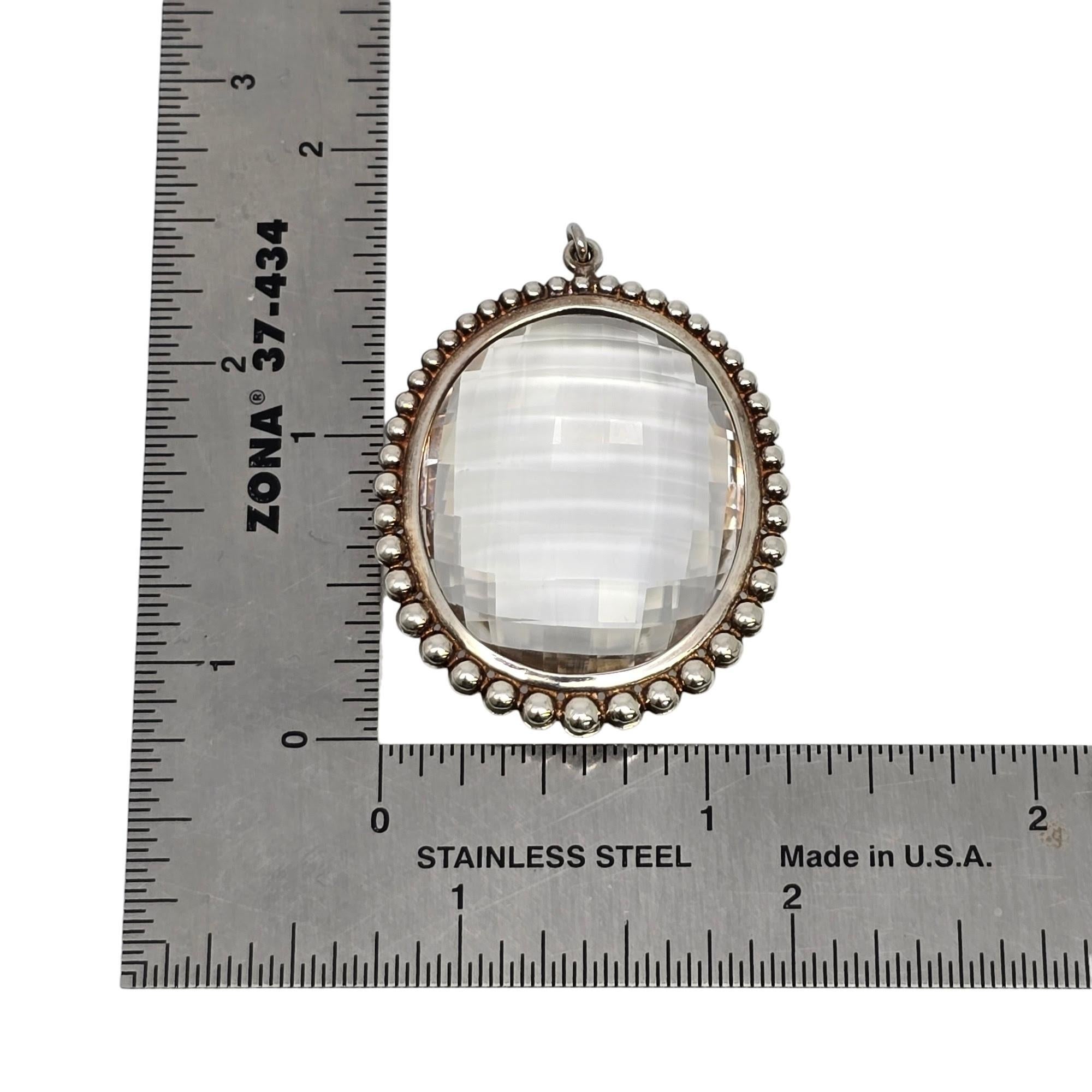 Tiffany & Co Ziegfeld Collection Oval Rock Crystal Sterling Silver Pendant 20821 2