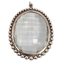 Tiffany & Co Ziegfeld Collection Oval Rock Crystal Sterling Silver Pendant 20821