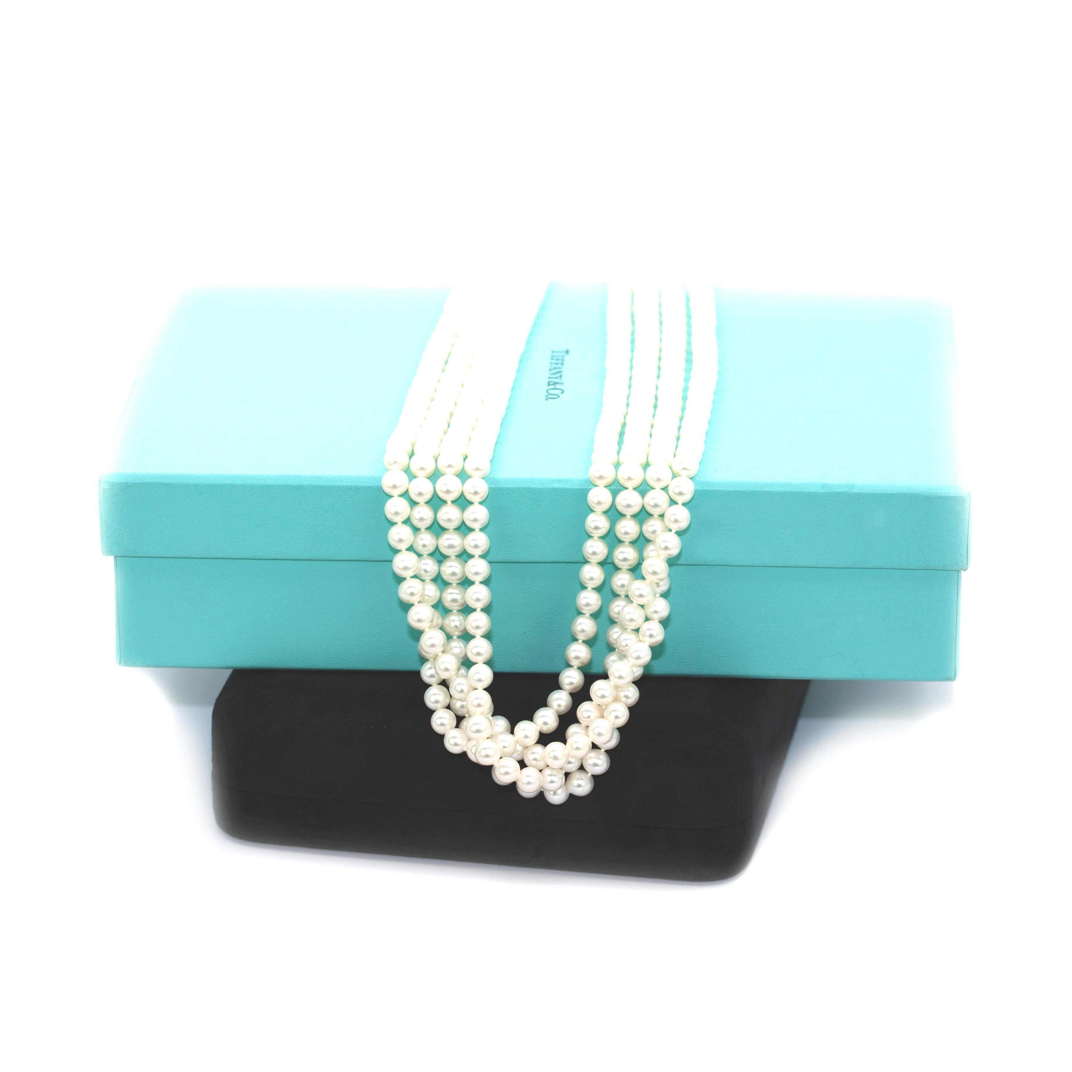 Modern Tiffany & Co. Ziegfeld Collection Pearl Necklace