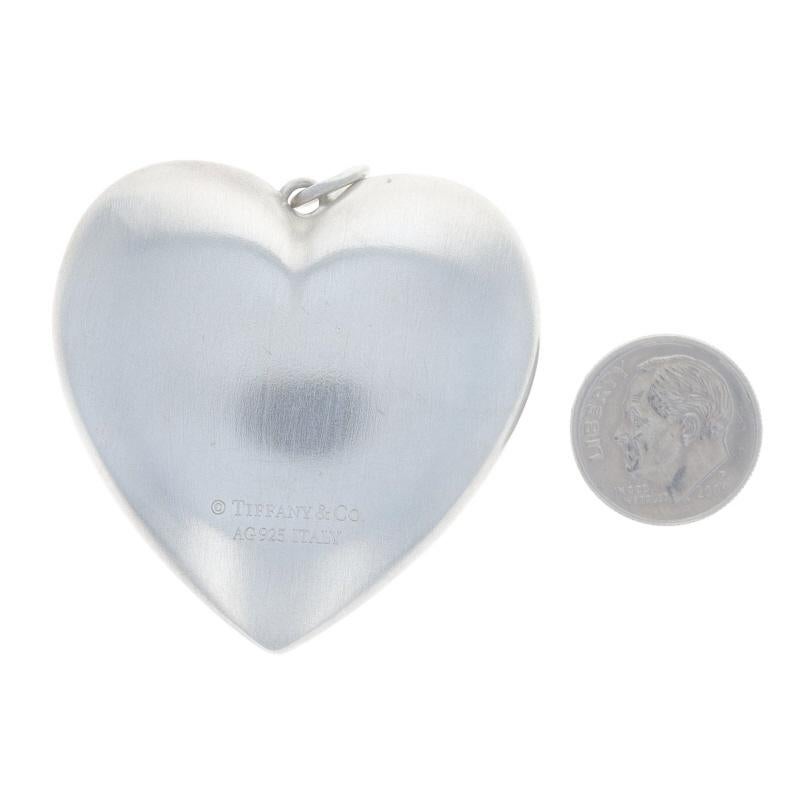Tiffany & Co. Ziegfeld Daisy Floral Heart Large Locket Pendant Sterling 925 Love For Sale 1