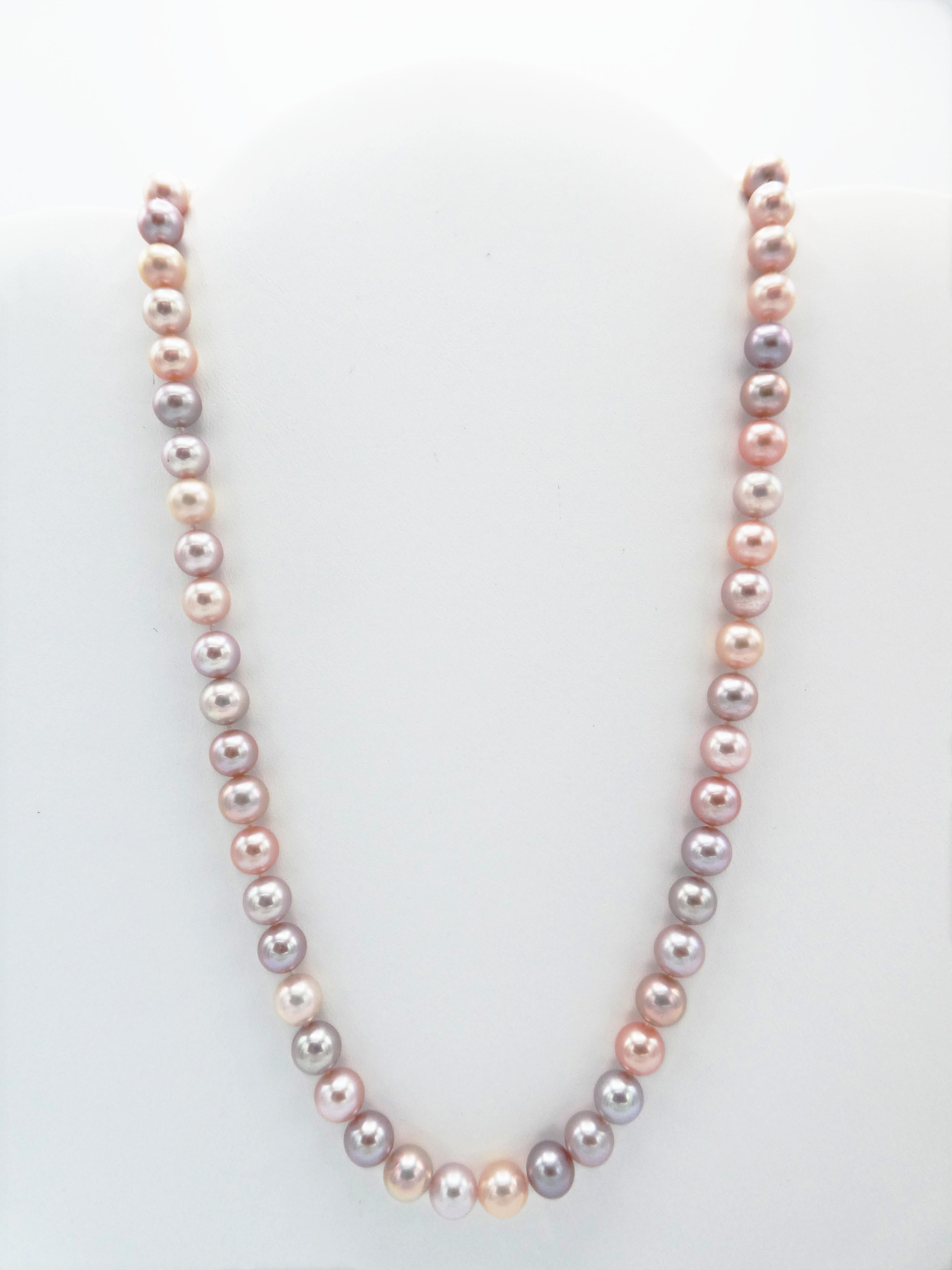 Tiffany & Co. Ziegfeld Pink Freshwater 7-8mm Sterling Silver 18.5