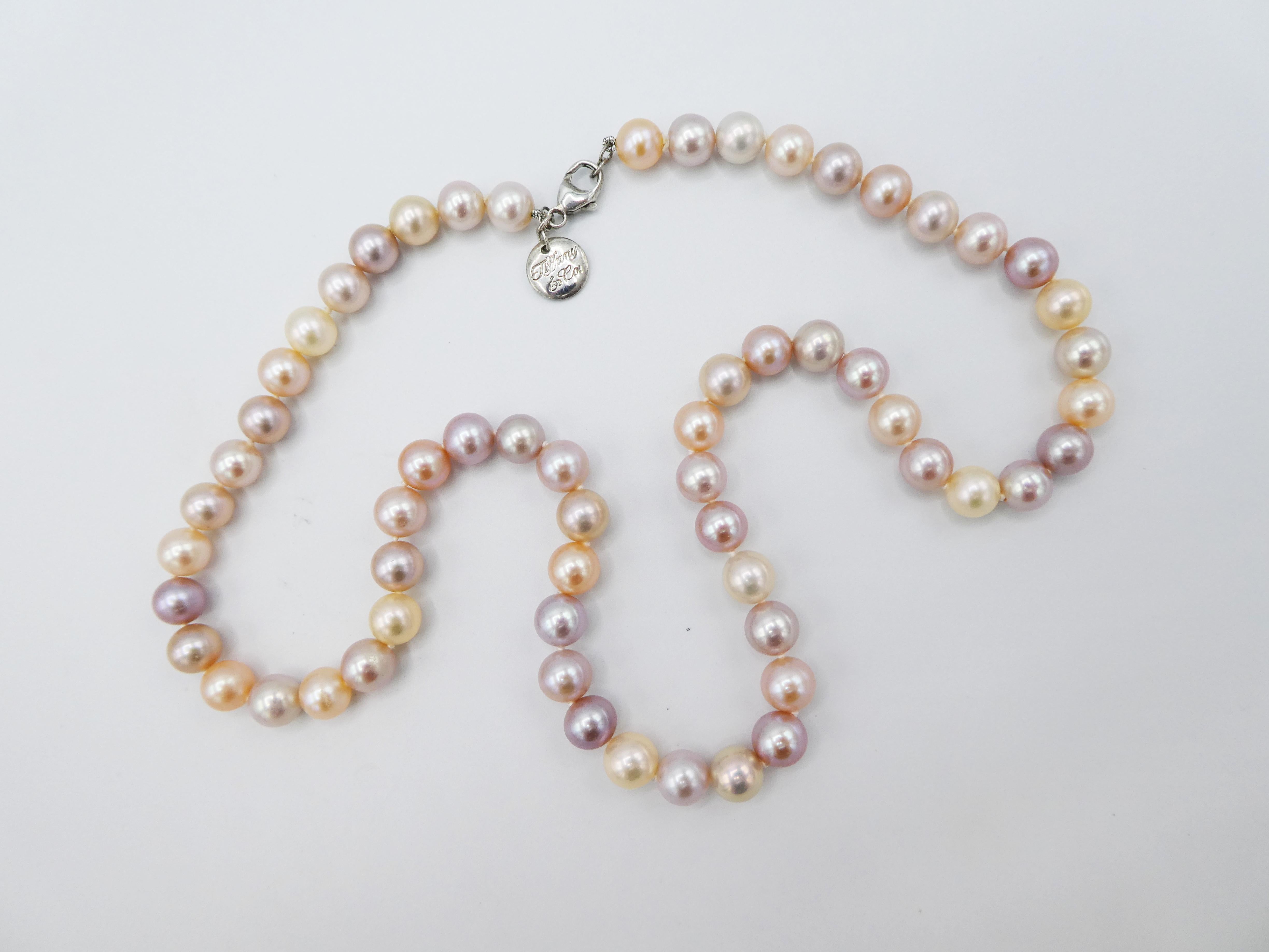 tiffany pink pearl necklace