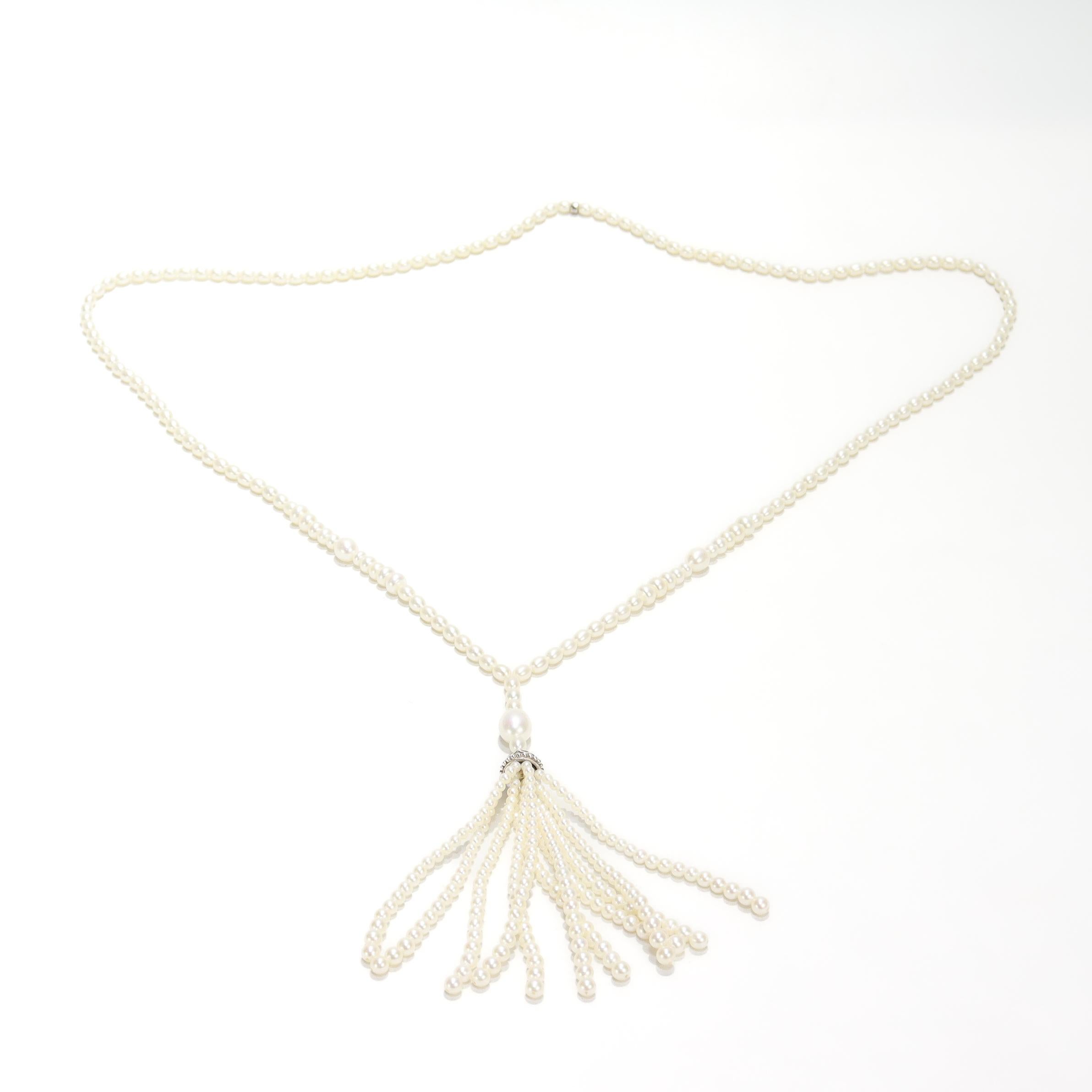 Tiffany & Co. Ziegfeld Sterling Silver & Pearl Sautoir Necklace in vendita 5