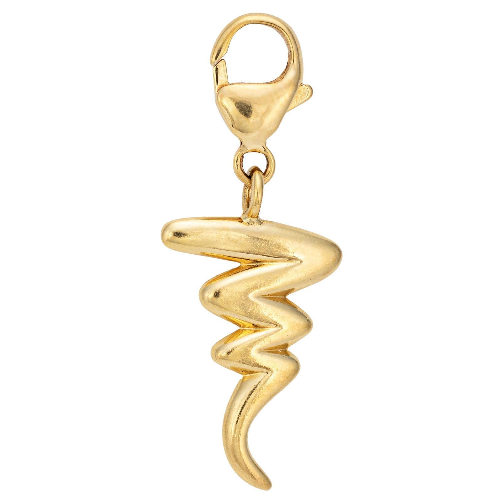Tiffany & Co Zig Zag Charm Paloma Picasso Estate 18k Gold Squiggle Pendant