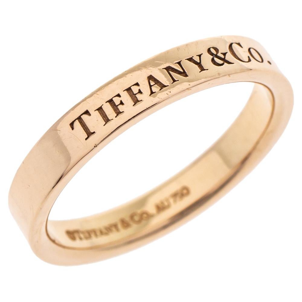 Contemporary Tiffany & Co.18K Rose Gold Band Ring Size 51