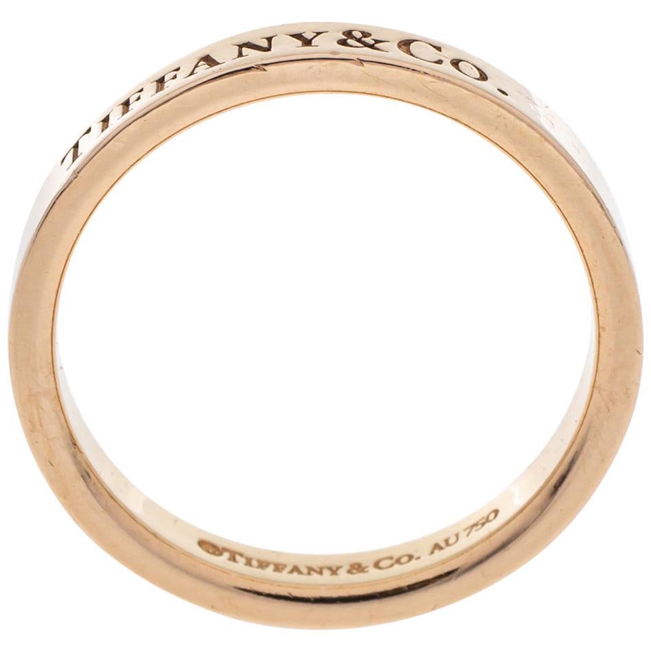 Tiffany & Co.18K Rose Gold Band Ring Size 51