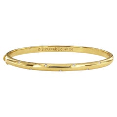 Tiffany & Co.18k Yellow Gold Diamond Etoile Bangle Bracelet, Medium Size