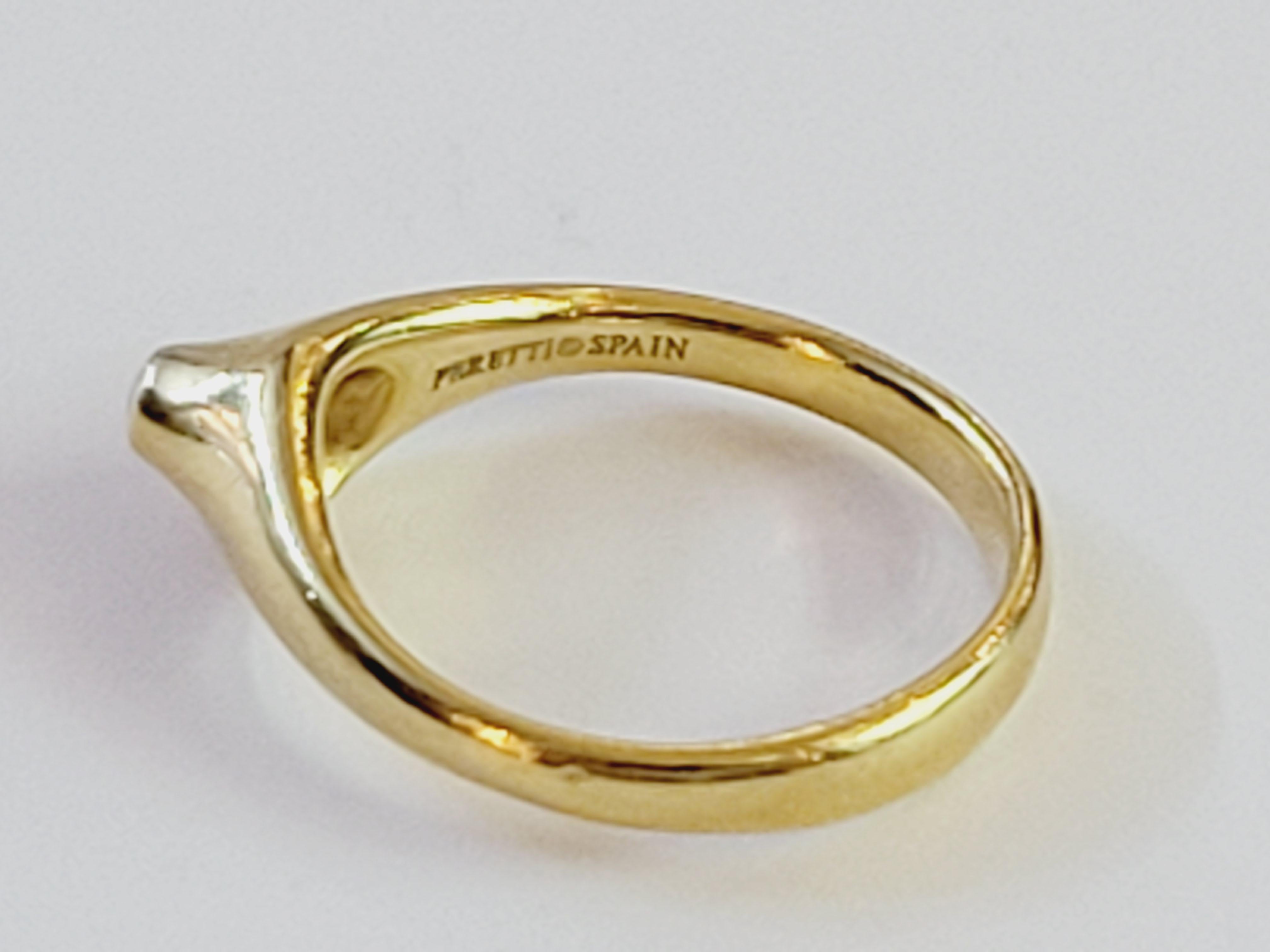 Tiffany & Co.Golda Peretti for Tiffany & Co. 18k Yellow Gold Elsa Peretti Diamond Pointed Top Ring Excellent état - En vente à New York, NY